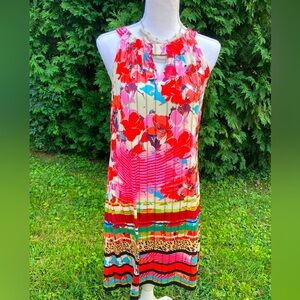 Isle by Melis Kazan Multi Print Dress EUC